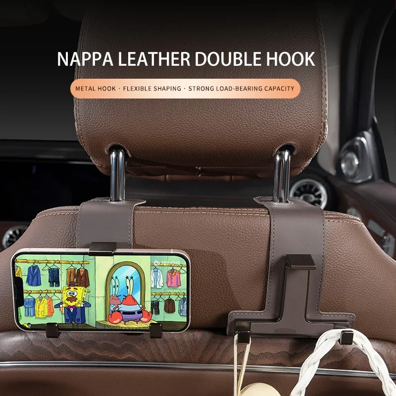Universal Auto Kopfstütze Haken Hinten Sitz Hängen Dual Haken 20KG Große Tragende Legierung Haken Aufhänger Auto Innen Zubehör Image