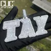 Cuc zwei schicht ige große Buchstaben Anhänger benutzer definierte Name Halskette für Männer Frauen Gold Silber Farbe Baguette Zirkon Hip Hop Kette Schmuck