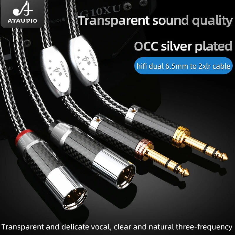 Cavo Hifi da 6.5mm a Xlr placcato argento OCC 1/4 pollici TRS Stereo cavo Audio da 6.35mm a XLR per altoparlanti Mixer microfono amplificatore per chitarra