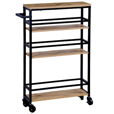 Rollwagen KESPER "Nischenwagen, schwarz", braun, B:50cm H:81cm T:15cm, Spanplatte, Rollwagen, mit 4 Rädern und 3 Ablageflächen Image