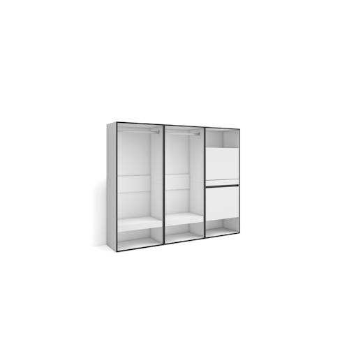 SKRAUT HOME Offener Kleiderschrank, Kleiderbügel mit Einlegeböden, 180x35x145 cm, Schlafzimmer, Kleidung, Schuhe, Moderner Stil, Weiß - 438_4