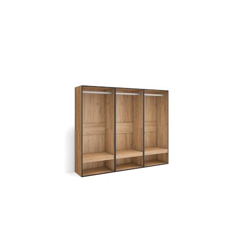 SKRAUT HOME Offener Kleiderschrank, Kleiderbügel mit Einlegeböden, 180x35x145 cm, Schlafzimmer, Kleidung, Schuhe, Moderner Stil, Eiche - 436_7