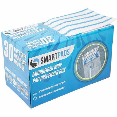 Monarch Microfiber Wet/Dry Mop Pad Refills, 5" Width x 18" Depth, Woven, MicroFiber, White/Blue, 30/Box (MONM901RMPBL) Box of 30 Dust Mops