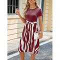 Damen Minikleid Sweatkleid A Linie Kleid Sportliches Kleid Brautkleider schlicht Urlaub Strasse Casual Regular Fit Graphic Kurzarm Rundhalsausschnitt Schwarz Wein Marineblau Himmelblau Sommer