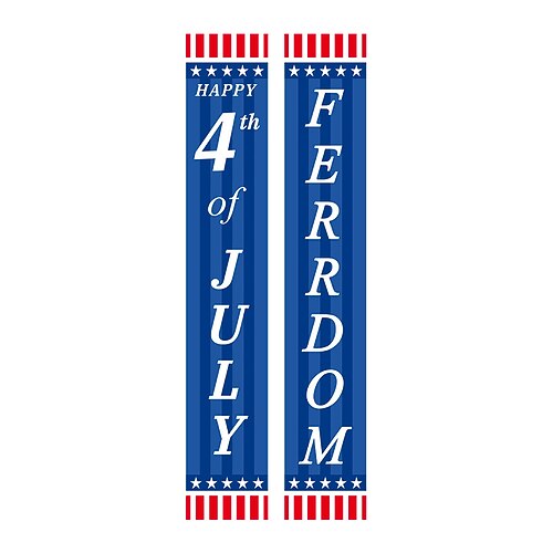 Patriotische Dekorationen 4. Juli Dekorationen Außensaison Hängehängende Amerikanische Flaggenbanner Veranda Schild für Veteranen Gedenktag Arbeitspräsidenten Wahlflagge Image