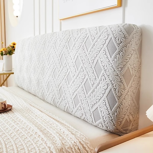 Dehnbare Bettkopfteilabdeckung Schutzhülle einfarbige staubdichte Bettkopfabdeckung Image