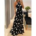 Damen Maxidress Casual kleid Corsagenkleider A Linie Kleid skims dress Stilvoll Brautkleider schlicht Urlaub Täglich Regular Fit Blumen Leopard Punkt Ärmellos Halfterhals Dunkel Braun Schwarz Gelb