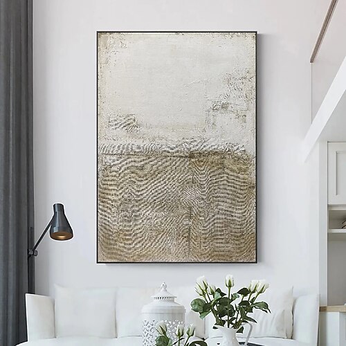 handgemachte weiße Kunst abstrakte Malerei Ölgemälde handgemalt weiße Wand Kunst braun 3D Textur Malerei handgemalt braun Strand Malerei Wand Kunst moderne Pastell Bild Zimmer Dekor Image