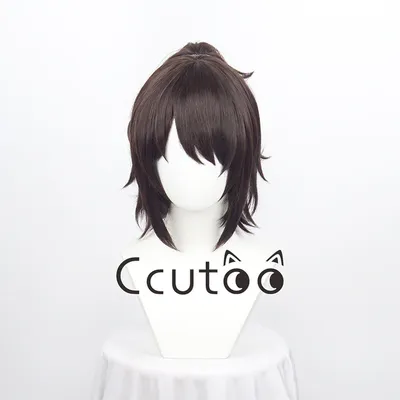 Anime Titan Final Season 4 Hange Zoe Cosplay Hange Zoe 35cm Dark Brown Wig With Ponytail Heat