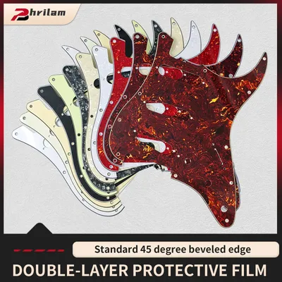 PHRILM SSS11hole ST electric guitar guard,3LayerStratocasterPickguard with Aluminum Foil Shield - Fits American/Mexican Standard