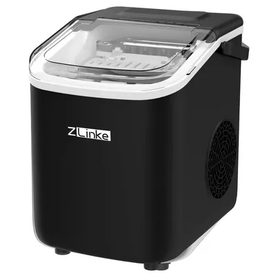 Countertop Ice Maker, Machine 6 Mins 9 Bullet Ice, 26.5lbs/24Hrs, Portable with Self-Cleaning, Ice