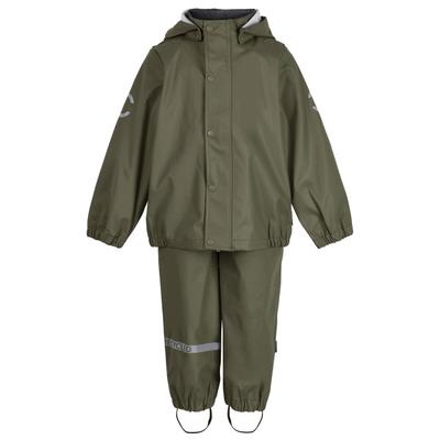 Mikk-Line - Kid's PU Rain w. Suspension Recycled - Regenset Gr 104 oliv