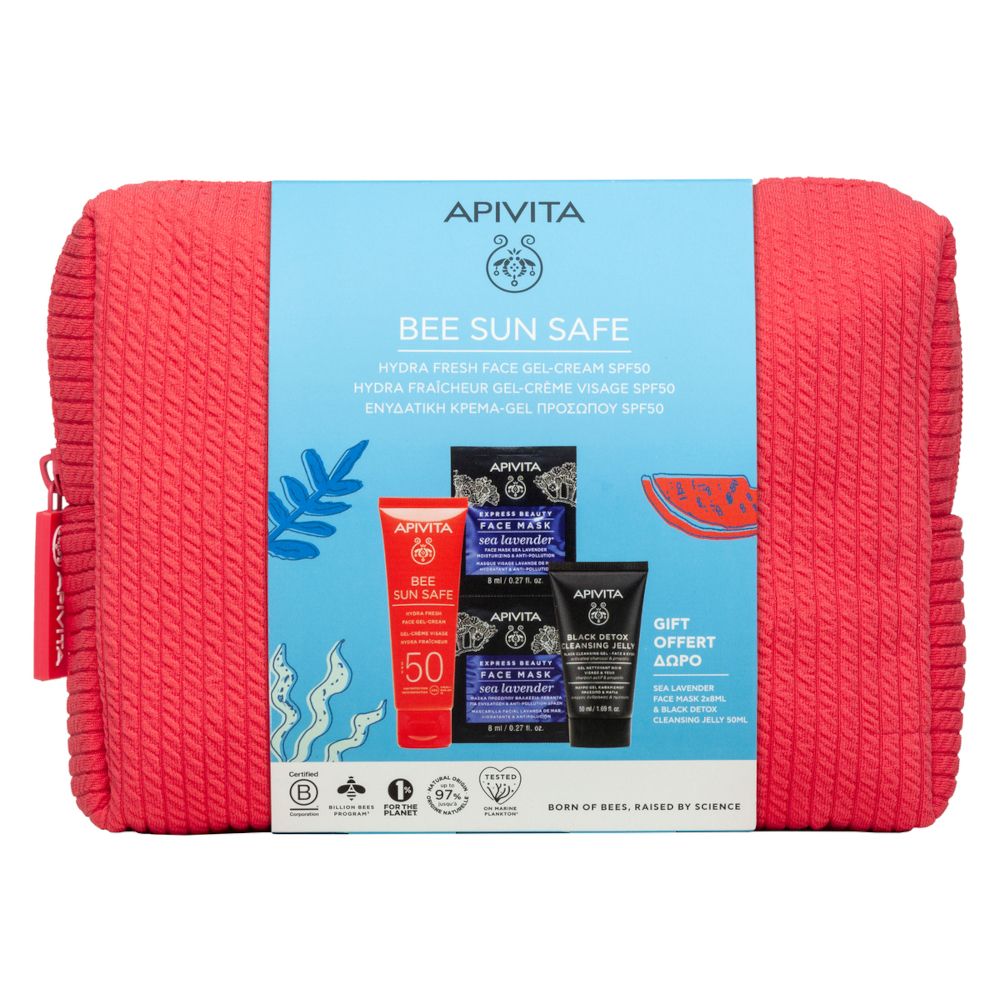 Apivita Set Crema Gel Viso Hydra Fresh SPF50 + Maschera Idratante e An