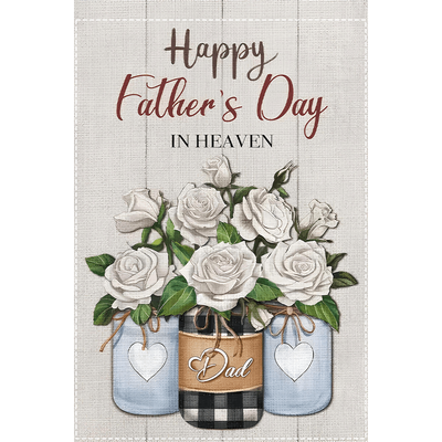 TEMU 1pc Happy Father's Day In Heaven Garden Flag, Dad Memorial Flag, Home And Outdoor Decoration, Yard And Garden Decor, Holiday Double-sided Waterproof Flag 12x18 Inches