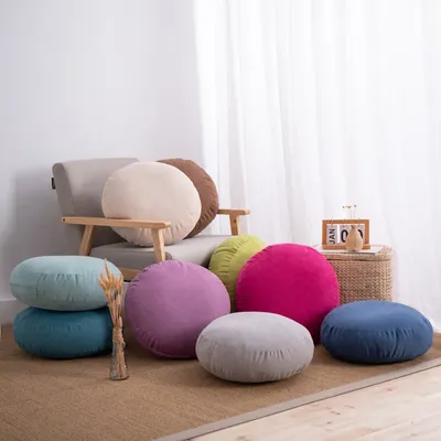 Einfarbiges Bodens itz kissen geeignet für Meditation Yoga runde Sitzpolster Matte Hocker Sofa Stuhl Image