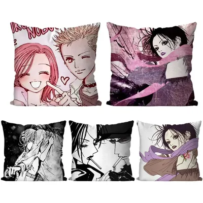 1pc NANA Anime Schwarz Und Weiß Farbe Kissen Fall Quadrat Kissen Schlafzimmer Sofa Freizeit ComfortCar Wohnzimmer Hause Dekoration 40X40 Image