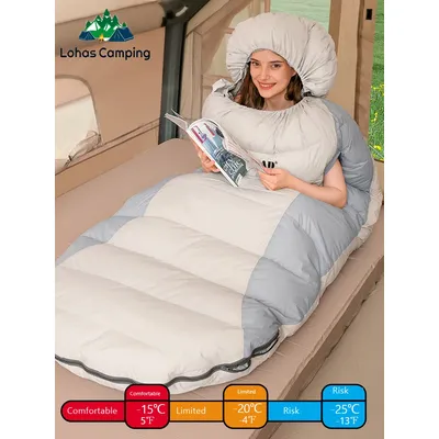 Lohascamping Stretchable Down Sleeping bag Machine washable Ultralight 3 Season Sleeping Bag home Traveling Camping sleeping bag