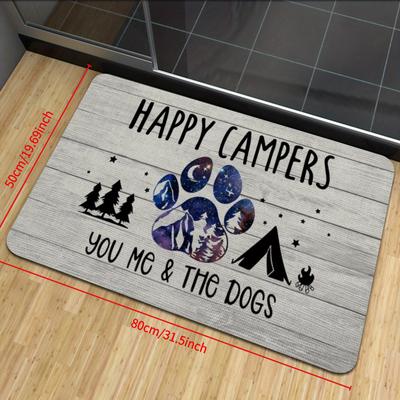 TEMU Welcome Mat For Campers - Washable, Soft Material, Absorbent, Strong Anti-slip Indoor And Outdoor Decorative Rug, Suitable For Camping And Rv Enthusiasts. Rv Patio Mats Image