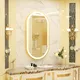 Specchio da bagno ovale con cornice dorata Specchio cosmetico intelligente antiappannamento illuminato a LED Specchio per trucco innovativo illuminato dimmerabile antiappannamento