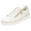 Plateausneaker REMONTE, Damen, Gr. 43, weiß (sanftes weiß, goldfarben), Leder, Lederimitat, sportlich, Schuhe, Freizeitschuh, Halbschuh, Schnürerschuh, seitlicher Reißverschluss