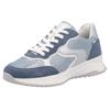 Keilsneaker RIEKER SPORT, Damen, Gr. 43, jeansblau, weiß, silberfarben, Veloursleder, Textil, Lederimitat, kontrastfarbene Details, casual, Schuhe, Schnürschuh, Halbschuh, Freizeitschuh im Streetwear-Style