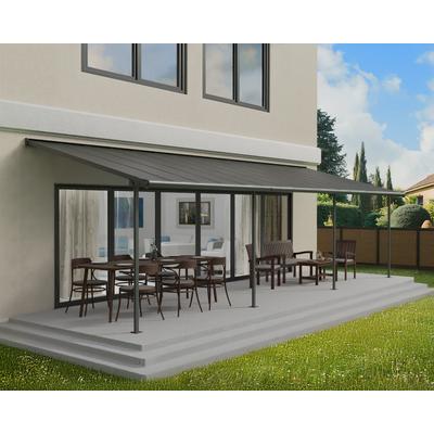 Terrassendach PALRAM - CANOPIA "Capri Alu Terrassenüberdachung", grau, B:924cm T:295cm, Aluminium, Polycarbonat (PC), Terrassenüberdachungen, einfache DIY Montage