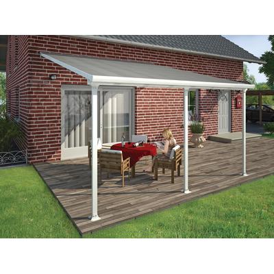 Terrassendach PALRAM - CANOPIA "Feria Alu Terrassenüberdachung", weiß, B:425cm T:380cm, Aluminium, Polycarbonat (PC), Terrassenüberdachungen, einfache DIY Montage