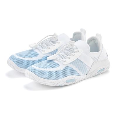 Sneaker LASCANA, Damen, Gr. 40, blau (weiß, hellblau), Obermaterial: 50% Lederimitat, 50% Textilmaterial. Futter: 100% T