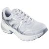 Sneaker SKECHERS "SKECHERS SHADOW", Damen, Gr. 40, grau (grau, silberfarben), Lederimitat, Textil, metallic, schimmernd, modisch, Schuhe, Retro Sneaker, Plateausneaker, Schnürschuh mit Memory Foam