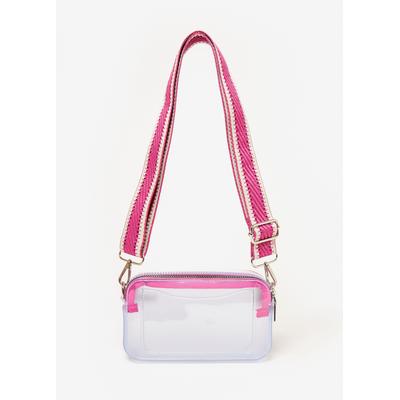 Clear Embroidered Crossbody Bag