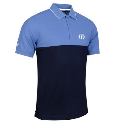 The Open Glenmuir Kintyre Block Colour Polo - Marineblau / Hellblau Image