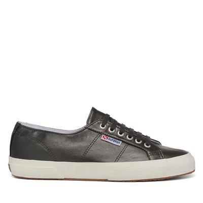 Superga 2750 Metallic Leather - Silver Metallic off White Trainers