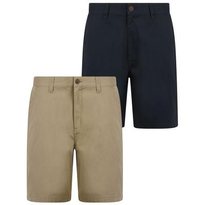 2 Pack Shorts Elvio 2-Pack Cotton Twill Chino Shorts in Sky Captain Navy / Stone / XXL - Tokyo Laundry