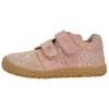 Barfußschuh LURCHI "Noah Barefoot", Kinder, Gr. 28, rosa, Veloursleder, kontrastfarbene Details, casual, Schuhe, Klettschuh, farbiger Glitzerdruck, Größenschablone zum Download