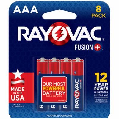 Rayovac Fusion Battery, AAA, 8/Pack (RAY8248TFUS1)