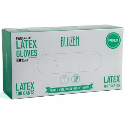 BLUZEN Powder-Free Latex Gloves, 4 mil Thickness, Large Size, 100/Box, 10/Carton (RMLLAT101LCT)