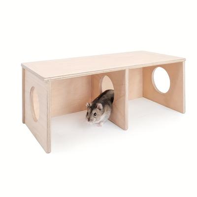 TEMU Wooden Hamster House, Small Toy, Wooden Structure, Safe For , No Nails, Easy , Pet Supplies