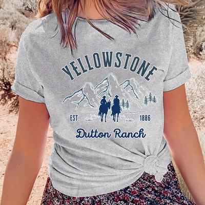 TEMU Print Vintage T Shirt, T-shirt, National Park T-shirt, Women's Tee, Travel Gift Image