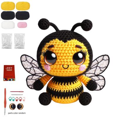 TEMU 1 Set Diy Crochet Bee Kit For Beginners, Fabric, Crafting, Text Tutorial, Cute Decor, Birthday & Valentine's Day Gifts