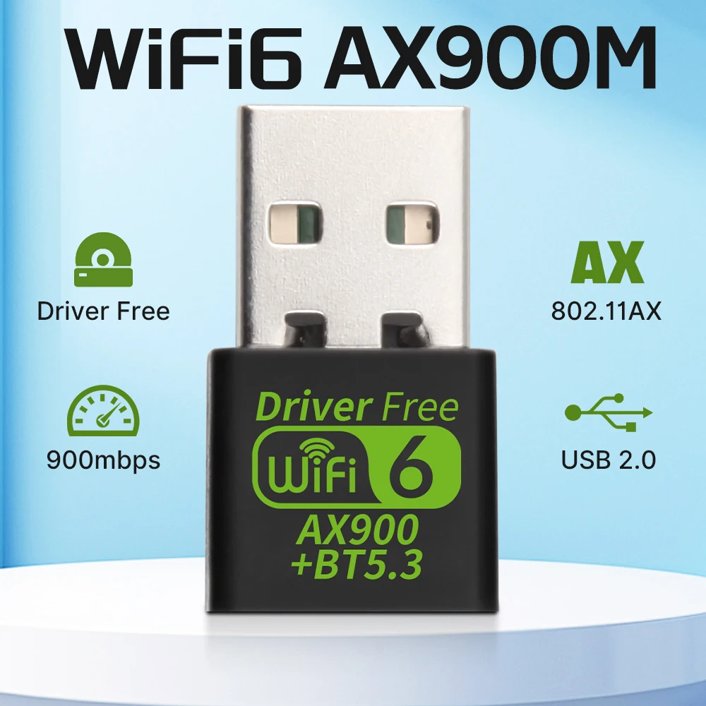 AX900 WiFi 6 Bluetooth5.3 WiFi USB Adapter Dual Band 2,4G & 5GHz WiFi Netzwerk Wireless Receiver für PC/Laptop Win10/11 Treiber kostenlos Image