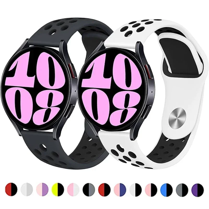 Sport armband für Samsung Galaxy Uhr 4-5-Pro-6-klassisch/aktiv 2 40mm 44mm Silikon armband Huawei GT 4-3-2e-Pro Band 20mm 22mm Image
