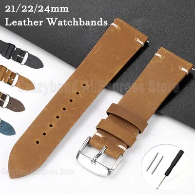 21 mm 22 mm 24 mm Echtleder-Uhrenarmbänder 18 mm 20 mm Universal für Xiaomi Mi Watch 2 Pro / S3 / S2 Image