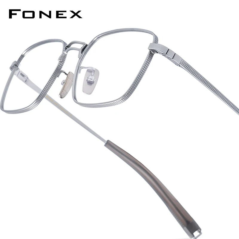 FONEX Titan Brille Rahmen Männer Neue Marke Design Platz Brillen Männlichen Hohe Qualität Ultraleicht Japanischen Custom Brillen DRX8827 Image