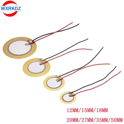 20 stücke Piezoelektrischen Piezo Keramik Wafer Platte Sounder Sensor Durchmesser 12 MM/15 MM/18 MM/20 MM/27 MM/35 MM/50 MM Für Summer Lautsprecher Image