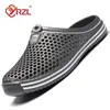 YRZL Männer Schuhe Strand Hausschuhe Unisex Aushöhlen Casual Frauen Strand Sandale Flip-Flops Schuhe Rutschfeste Größe 36-45 Herren Hausschuhe