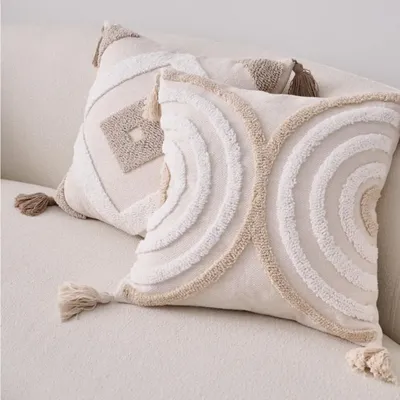 Kissenbezug mit geflochtenem Seilmuster, Schlafzimmer-Akzent-Kissenbezug, Boho-strukturierte Image