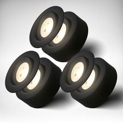 B.k.licht - Einbaustrahler 76mm 3er Set - 230V, 5W, 500lm, led, warmweiß, schwarz Image