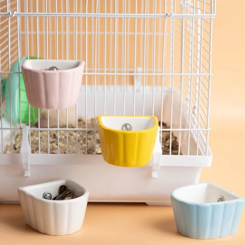 Filles en céramique anti-basculement pour petits animaux de compagnie, mini bol de nourriture pour hamster, ours doré, lapin, perroquet, ustensiles de nourriture, fournitures pour animaux de compagnie