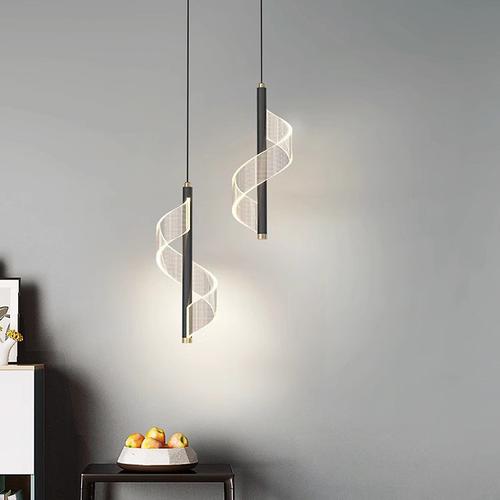 Nordic Industrial Art Long Tube Pendant Lamp Iron Ribbon Small Hanging Lamp 30cm 110-240V