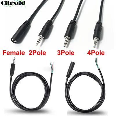 Cltgxdd 30/50/100cm 3.5MM 2/3/4 Core 2pole 3pole 4pole Mono Stereo Male Female Audio Extension